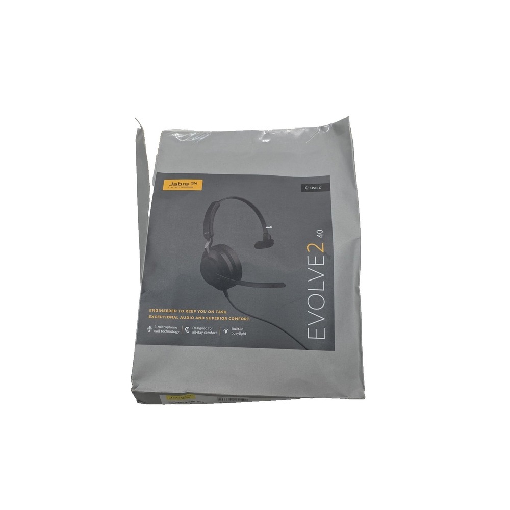 Jabra‎ Evolve2 40 USB-C Wired Headset Noise-Canceling Mic Work From Home Office